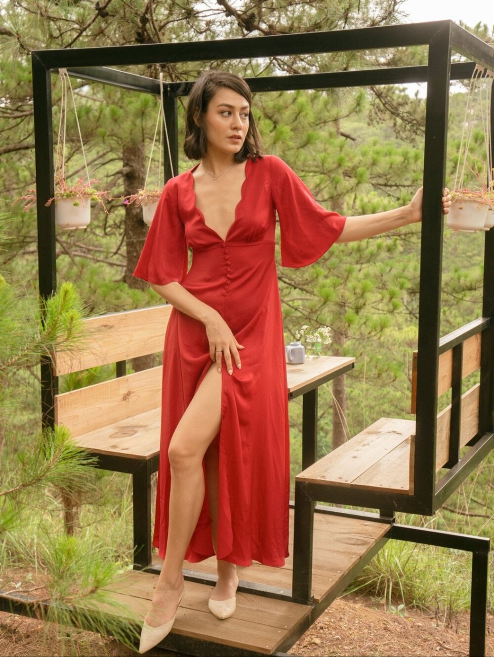 Silk Olive Green Bridesmaid Dress